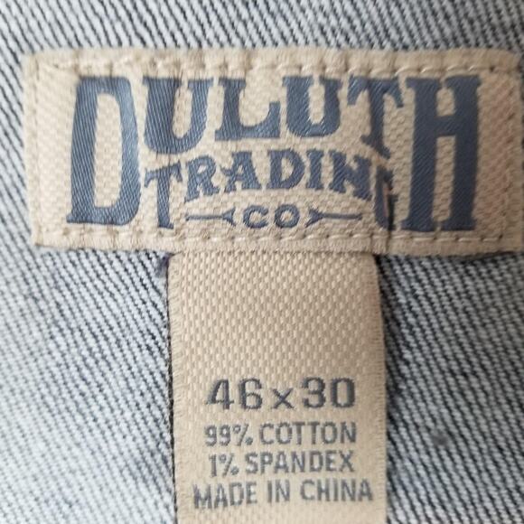 Duluth Trading Flex Ballroom Jeans Mens 46x30 Gray Stretch Denim Work Pants - Picture 11 of 11